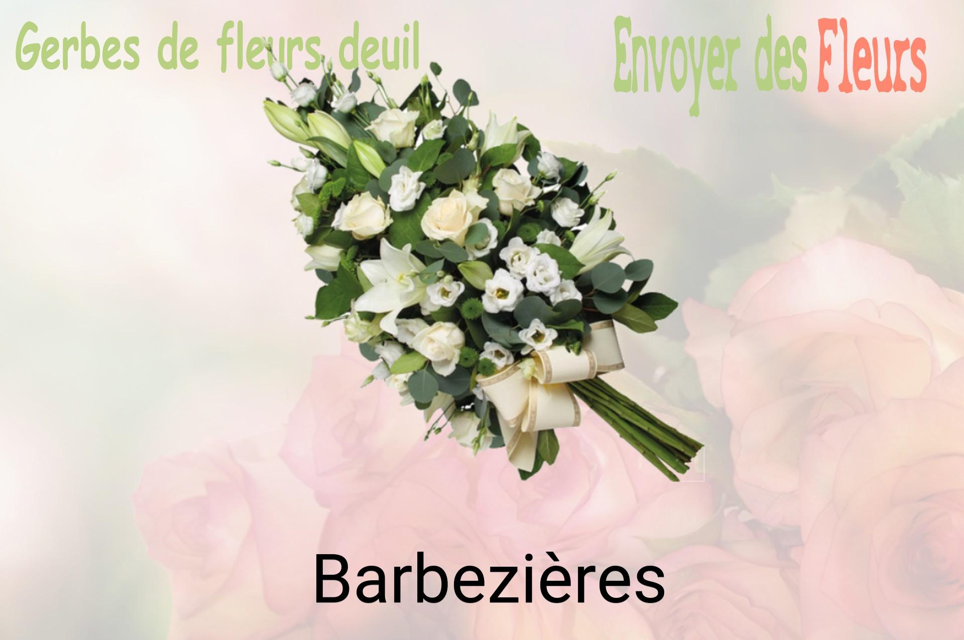 Gerbe de fleurs de deuil livrée à Barbezières
